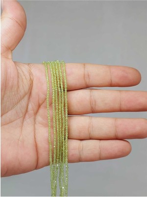 Yaşam Tohumu Bileklik Boy Peridot (Zebercet) Taşı Dizi 1*1.8mm (51122) Yarım Dizi (17CM Uzunluğundadır)