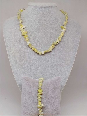 Yaşam Tohumu Yeşim Taşı Küçük Taşlar Kolye & Bileklik Seti (52250)