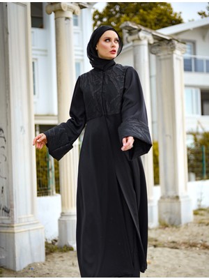 Harika Wear Siyah Jakarlı Abaya