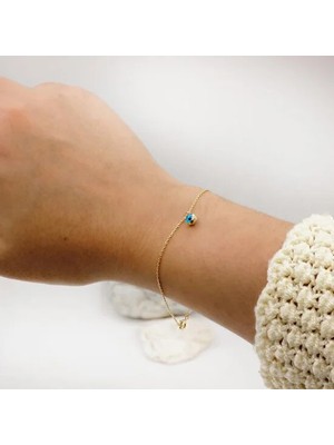 Diamine 14 Ayar Altın Nazar Boncuklu Bileklik