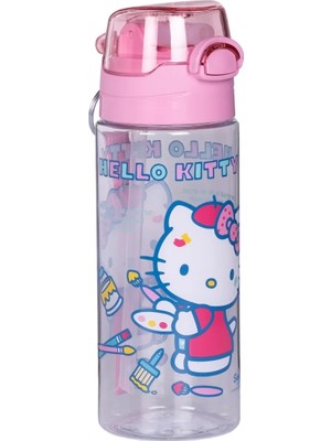Wiggle 500ML Hello Kitty Pipetli Askılı Kilitlenebilir Su Matarası