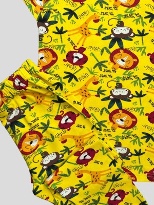 Elmas Kids Erkek Çocuk %100 Pamuklu Safari Desenli Pijama Takımı