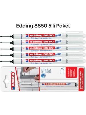 Edding 8850 Montaj Işaretleme ve Marangoz Kalemi 5'li Paket