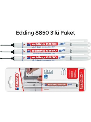 Edding 8850 Montaj Işaretleme ve Marangoz Kalemi 3'lü Paket