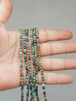 Yaşam Tohumu Afrika Turkuaz Taşı Yassı Dizi 2.5*4mm (51212)