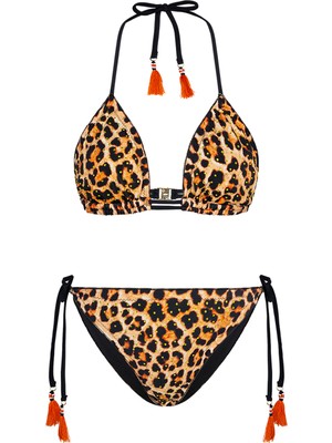 Bonesta Swimwear Alga Taş Baskılı Üçgen Bikini Takımı