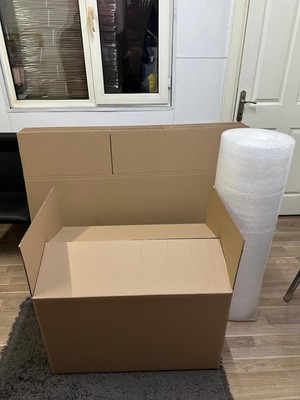 Aybaş Kağıtçılık Kutu Taşınma Seti, 60X40X40 10 Lu Çift Oluklu Boş Karton , Bandı, Balonlu Naylon