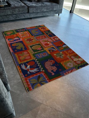 Rugs Modern Çok Renkli Karma Şekil Leopar Yılan Vahşi Hayvan Desen Modern Dekoratif Halı 2310