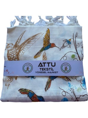 Attu Tekstil Bambu Baskılı Peştemal Love Kuş Desen