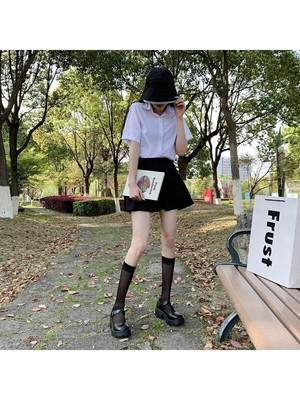 Ategewear Siyah Oxford Harajuku Tarz Lolita Ayakkabı