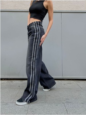 Ategewear Y2K Şerit Detay Recycled Baggy Jean Pantolon