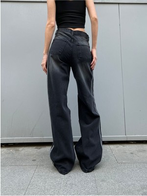 Ategewear Y2K Şerit Detay Recycled Baggy Jean Pantolon