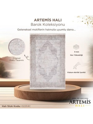 Artemis Halı Barok Bej Gri Kiremit Klasik Desenli Halı