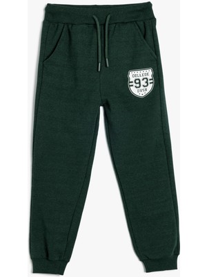 Koton Jogger Eşofman Altı Kolej Baskılı Beli Bağlamalı Cepli