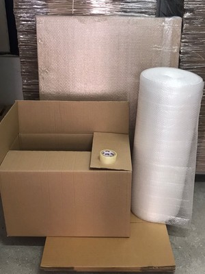 Aybaş Kağıtçılık Kutu Taşınma Seti, 80X50X50 10 Lu Çift Oluklu Boş Karton , Bandı, Balonlu Naylon