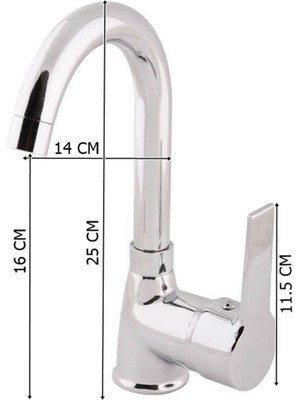 Vos Versa Yms Mix Kuğu Lavabo Batarya (Delta-Armut) Metal XD-026-1