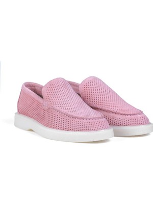 Belisia Kadın Pembe Süet Comfort Loafer Ayakkabı