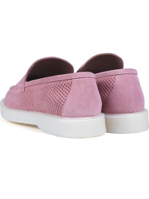 Belisia Kadın Pembe Süet Comfort Loafer Ayakkabı