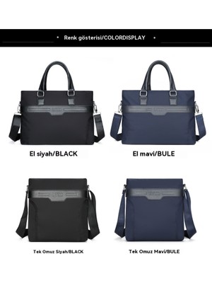 Anxin Shop Tuval Taşınabilir Evrak Çantası Erkek Çantası Omuz Çantası Crossbody Çanta Belge Ofis Çantası (Yurt Dışından)