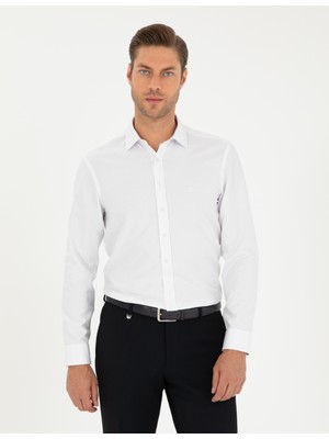 Pierre Cardin Erkek Beyaz Slim Fit Uzun Kollu Gömlek 50292539-VR013