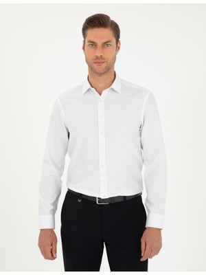 Pierre Cardin Erkek Beyaz Slim Fit Uzun Kollu Gömlek 50292539-VR013