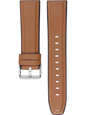 onlinekordon Fossil ME3054 Taba Rengi Hakiki Deri Silikon Kaplama Saat Kordonu 46MM