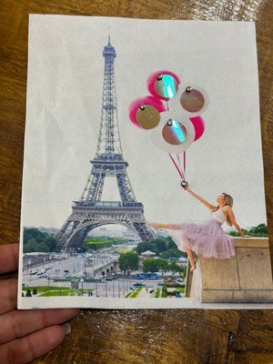 Gönülden Tasarım Eyfel Kulesi Paris Uçan Balonlu Arma Payetli Dikiş Giyim Aplike 23X19 cm