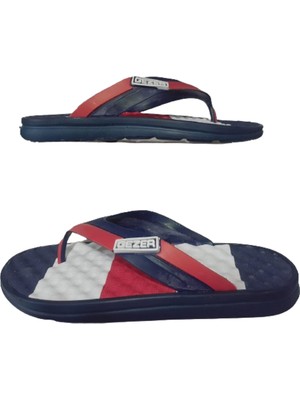 Gezer Erkek Lacivert- Kırmızı Parmak Arası Günlük Terlik GZERR320-99