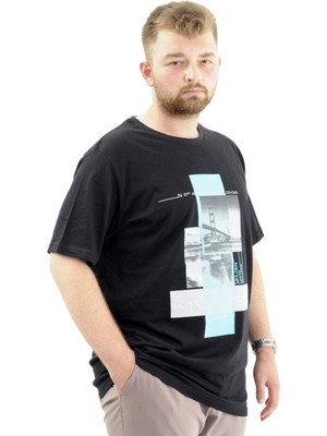 Superxl T-Shirt Bıs Yaka Francısco 24086 Siyah