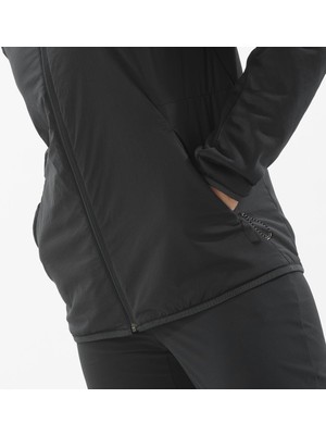 Salomon Outline Hybrid Warm Kadın Kapüşonlu Polar - Siyah