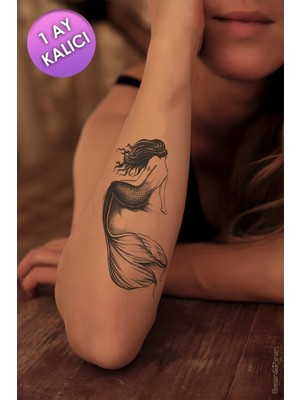 BP Tattoo 1 Ay Kalıcı Mermaid Tattoo Geçici Kadın Dövme