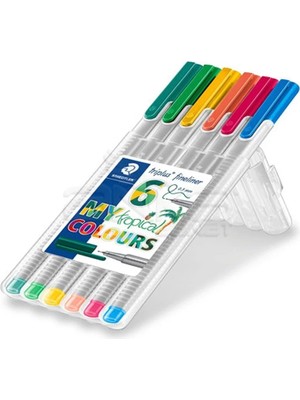 Staedtler Triplus Fineliner Ince Uçlu Keçeli Kalem 0.3mm My Tropical 6lı Set