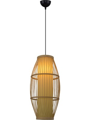 Tekno Trust E27 4458-57 Tekli Hasır Sarkıt  Salon / Oturma Odası 101 x 120 cm Bambu 1 Modern Beyaz