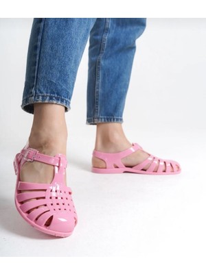 FGZY Shoes Ior Jelly Pembe Suya Dayanıklı Kaydırmaz Taban Kadın Sandalet