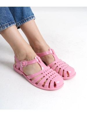 FGZY Shoes Ior Jelly Pembe Suya Dayanıklı Kaydırmaz Taban Kadın Sandalet