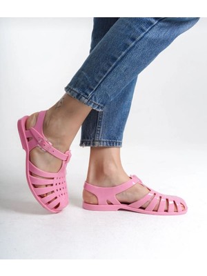 FGZY Shoes Ior Jelly Pembe Suya Dayanıklı Kaydırmaz Taban Kadın Sandalet