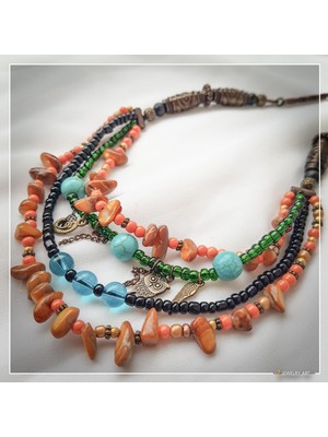 Z Jewelry Art Rıbha - El Yapımı Etnik Otantik Bohem Kadın Kolye