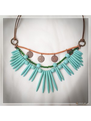 Z Jewelry Art Shanaya - El Yapımı Etnik Otantik Bohem Kadın Kolye