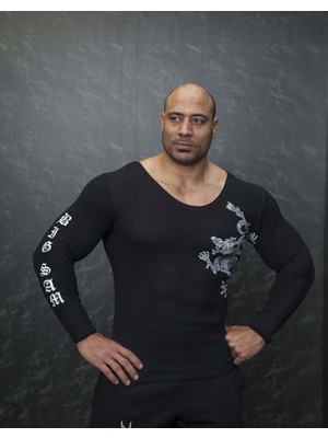 Big Sam Slim Fit Spor Triko Sweatshirt Siyah Big Sam 4565