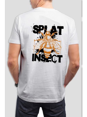 Splat Insect Baskılı Beyaz Tişört C802
