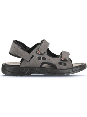 Bueno Shoes Gri Nubuk Erkek Sandalet 25MS1405