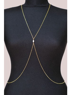 Sacce Scarves & Accessories Damla Tektaş Çelik Vücut Zinciri Body Chain Gold Renk