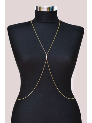 Sacce Scarves & Accessories Damla Tektaş Çelik Vücut Zinciri Body Chain Gold Renk