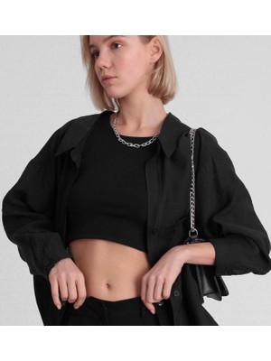 Alya Ns Butik Oversize Düşük Omuz Ince Gömlek