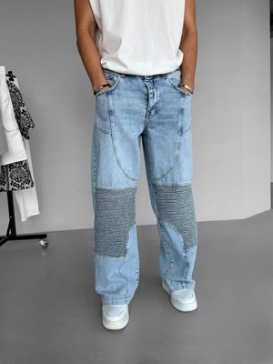 Abluka Online Super Baggy Jean Buz Mavi