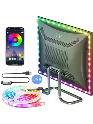 The Wlue Tv Arkası USB Rgb LED Şerit Telefon App Kontrollü Ambians LED Şerit