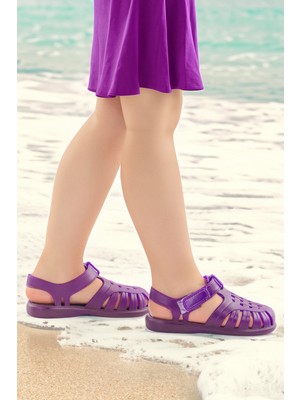 Kiko Kids Fina Günlük Deniz Havuz Plaj Kız Çocuk Sandalet Ayakkabı Mor