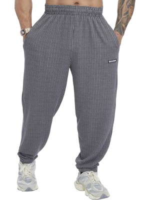 BGSM Loose Fit Çizgili Eşofman Altı Fitness Pantolon Bgsm PNT1399