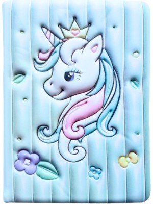 Glanart Puffy Cute Unicorn Not Defteri 13 x 18 cm 96 Ypr. Çizgili Açık Yeşil