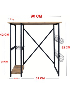 Nur Metal Çamaşır Makinesi Dolabı Metal Banyo Düzenleyici 2 Raflı Banyo Dolabı - Çam